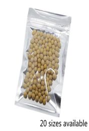 100PCS Lot Aluminium Foil Clear Plastic Bag Top Zipper Self Seal Pack Bag Resealable Mylar Foil Food Packaging Bag Pouches 20 Size2484592