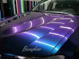 152 x 20M Glossy Chameleon Purple to Blue Glitter Vehicle Auto Full Body Car Sticker Wraps Vinyl3239760