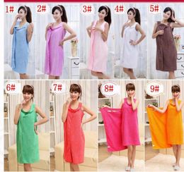 Magic Bath Towels Lady Girls SPA Shower Towel Body Wrap Bath Robe Bathrobe Beach Dress Wearable Magic Towel 9 color2270348