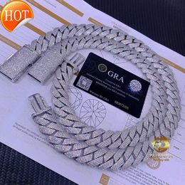 New Fashion Jewelry Designer Necklace For Men Pendant Necklaces W Mm Pass Diamond Tester Sier Row VVS Moissanite Iced Out Cuban Link Chain Necklace Gold