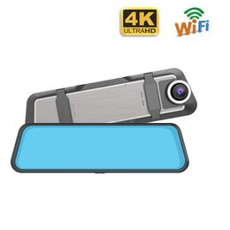 Specchietto retrovisore per auto DVR 4K da 10 pollici Videoregistratore 1080P con specchietto retrovisore Wifi Dash Cam grandangolare da 170 gradi Scatola nera