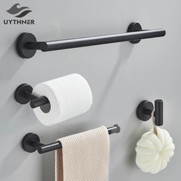 Bathroom Accessories Hardware Set Matte Black Wall Shelf Toilet Roll Paper Holder Robe Hook Hanger Towel Rail Bar Rack Ring 240312