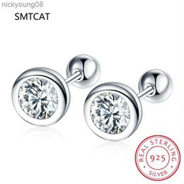 Charm 2ct Moissanite Earrings For Women Men Lab Diamond White Gold Plated 925 Sterling Silver Screws Stud Earring Luxury Fine JewelryL2403