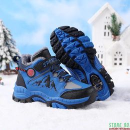 Fitness Shoes Children Boots Winter Kids Snow Hiking For Boys Sneakers Fashion Non-slipl Leather Girls