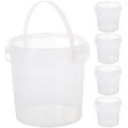 Flatware Sets 5 Pcs Milk Tea Bucket Fruits Container Ice Cream Tub Grade With Lid Storage Barrel