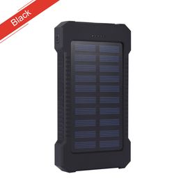20000mah Solar Power Bank Charger with LED flashlight Compass Camping lamp Double head Battery panel waterproof outdoor charging 04a