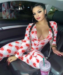14 colors Women Nightwear Playsuit Workout Button Skinny Print long sleeve Jumpsuits Vneck Onesies Women Plus Size Rompers DH8385978