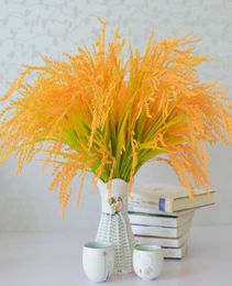 Artificial Plants Rice Plant Faux Greenery Golden Colour Rice Plant Leaf Greenery Plastic Rice Seven Stems per piece7286331