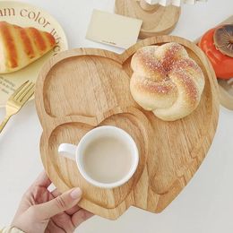 Plates Tray Heart Jewelry Wooden Plate Dish Serving Wood Snack Shape Platter Fruit Ring Dessert Holder Storage Trinket Cheese