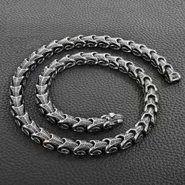 Chains 7 5-24'' Length Punk Vintage Men Viking Dragon Jewellery Hiphop 316L Stainless Steel 2 Kind Wear Method Chain Neckl278V
