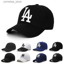 Ball Caps Fashion Cotton LA Baseball Hat Letter Embroidered Button Hat Mens Golf Hat Outdoor Sun Hat Adjustable Sports HatY240315