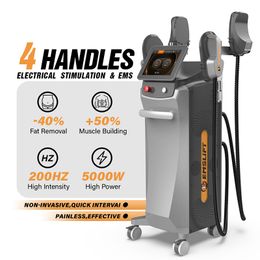 Latest EMS Muscle Building EMS Emslim Beauty Machine HIEMT Muscle Trainer 5000W Fat Removal Skin Firming Equipment CE Certification