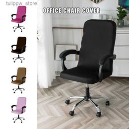 Chair Covers Elastic Chair Cover Stretch Removable Office Chair Cover Anti-dust Rotatable Armchair Protector Computer Rotating Desk Slipcover L240315