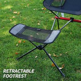 Camp Furniture Outdoor Moon Chair Lazy Footstool Portable Lounge Chair Telescopic Foot Rest Camping Car Folding Backrest Accessories YQ240315