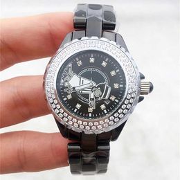 12% OFF watch Watch Ceramic 33mm water resistant Luxury womens quartz Gift luxury ch09