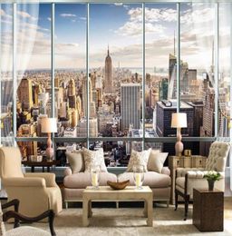 Po Wallpaper Custom 3D Stereo Latest Outside The Window New York City Landscape Wall Mural Office Living Room Decor Wallpaper512785486144