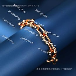 Charm Bracelets Designer Personalized buckle bracelet bare body version champagne gold tiffyandco2024