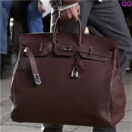 Customised Version 50cm Hangbag Top Quality Large Capcity Genuine Leather Handmade Genuine Leather Size Size Leather HandbagG9QY