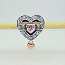 Two-tone Openwork Mum Heart Charm for fit Charms beads Bracelets Jewellery 782653C01 Jewel