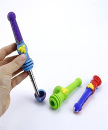 New arrival Collector with Titanium Nail Tip straw dab rig Silicone Smoking Pipe Smoking accessories8707410