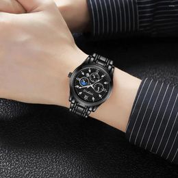 Wristwatches Moon Phase Hand Watch Luxury Chronograph Men's Watches For Business Formal Wear Men Elegant