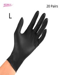 20pairs Tattoo Gloves Black Latex L Disposable Waterproof Comfortable Rubber Disposable Mechanic Nitrile Glove Body Art Tattooing 9433409