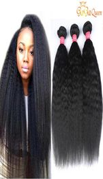 Brazilian Kinky Straight Virgin Hair 100 Brazilian Yaki Straight Human Hair Extensions Brazilian Coarse Yaki Straight Hair3362268