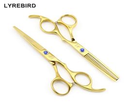 Hair scissors 6 INCH Hairdressing scissors Golden Hair cutting shears Thinning scissors Blue stone Lyrebird NEW5452144