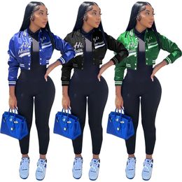 Embroidery Cotton Womens Short Baseball Jacket Ladies Chic Fall Streetwear Jackets For Women 75 s