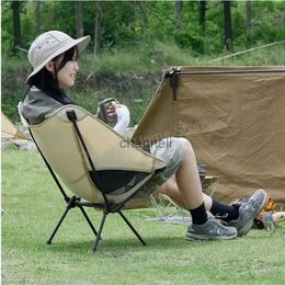 Camp Furniture Portable Camping Chair Travel Ultralight Folding Camp Moon Chair Picnic Seat Foldable Fishing Chair Beach Lightweight Chairs YQ240315