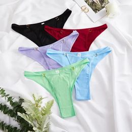 Women's Panties Underwear Is Breathable And Comfortable Lifting The Buttocks Girls' Mid Waist Solid Colour Has Marks Thongs