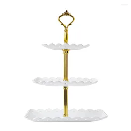 Plates Cake Stand Three-Tier Tray Afternoon Tea Dessert Party Decoration Kitchen Accessories Utensils For