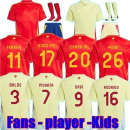 Player Fans 2024 2025 PEDRI MORATA Soccer Jerseys LAMINE YAMAL OLMO MERINO RODRIGO CARVAJAL FERRAN SpainS CUBARSI OIARZABAL WILLIAMS JR football men kids shirt 4xl