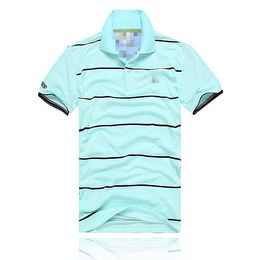 Classic men's casual T-shirt from men's brand with embroidered lapel and breathable quick drying top, summer boss business shirt, Asian size S-XXXL