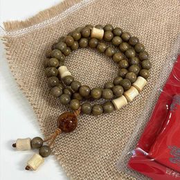 Strand Chinese Style Green Sandalwood Multi Circle Bodhisattva Bracelet With Handheld Prayer Beads And Playing Accessories