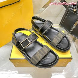 Roma Sandals Slippers Women Slides Men Sandal Platform Slipper FF Pattern Fabric Sandal Leather Sandal Buckle Strap Shoe Beach Flip Flops Fast delivery