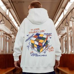 Felpe con cappuccio da uomo Felpe Anime Rubiks Cube Grafica stampata da uomo Felpa con cappuccio Vintage Streetwear Felpe con cappuccio oversize New Hip Hop Pullover Y2K Felpe con cappuccio L240315