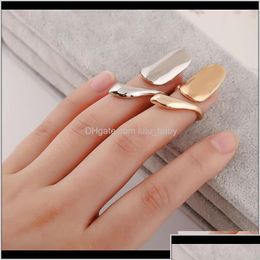 Band Rings Drop Delivery 2021 Arrival Fashion Sier And Gold Plated Simple Nail Jewellery Sexy Long Fingernail Open Ring For Girls Whole Dh1Ez