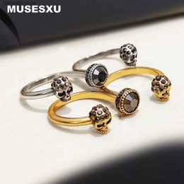 Wedding Rings 2022 Jewelry and Accessories Luxury Brand Set Zirconia Stone Bone Double Opening Ring Womens Party Gift Q240315