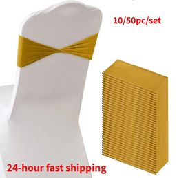 1050PClot Spandex Stretch Chair Sashes BowsElastic Cover Bands Ties Without Buckle for Wedding Reception Banquet Events 240307