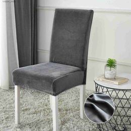 Chair Covers 1/2/4/8 Pieces Real Velvet Fabric Super Soft Chair Cover Luxurious Office Seat Cases Tretch Chair Covers For Dining Room Hotel L240315