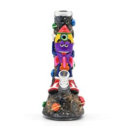 Glow In Dark,Rocket,Glass Bong With Spacecraft,Borosilicate Glass Water Pipe With Space Planet,Glass Hookah With Luminous Star,Home Decorations,Hippiesglass
