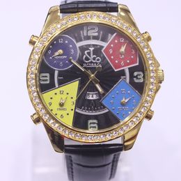 Czech Leopard Watch Five Time Zones Mens Watch Non mainstream Hiphop Hip Hop Belt Gold Quartz Watch