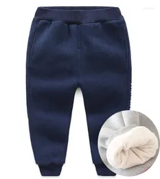 Trousers 2024 Winter Kids Thickening With Velvet Pants Cotton Fashion Warm Stretch Bottoming Toddler Boy Girl Children Clothing