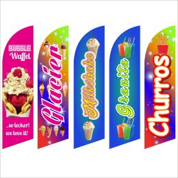 Accessories Feather Flag Beach Swoop Blade Knife Banner Milk Shake Ice Cream Chamoyadas Granita Glace Churros Bubble Waffel , Custom Print