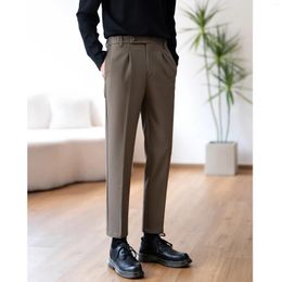 Men's Suits Dress Suit Pants British Style High Waist Casual Design Slim Formal Trousers Office Social Wedding Party Clothing L24