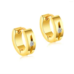 Stud Earrings Exquisite Cubic Zirconia For Women Simple Gold Color Stainless Steel Wedding Jewelry Free Delivery