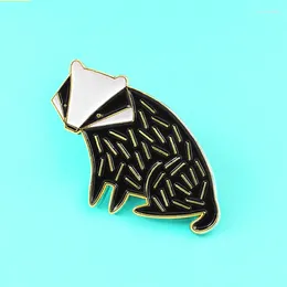 Brooches Cute Animal Badger Hedgehog Porcupine Wild Animals Black Lapel Pins Jeans Bag Jewelry Gift For Kids Like