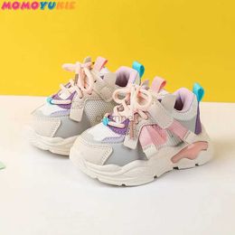 First Walkers 2024 autumn new baby sports shoes soft shoes with soles girls baby breathable mesh sneakers fashionable kids shoes for boys 240315