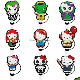 Drinking Sts Girls Cats Hero Sile St Toppers Accessories Er Charms Reusable Splash Proof Dust Plug Decorative 8Mm/10Mm Drop Delivery Otpub